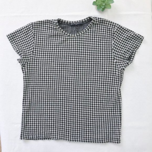 Brandy Melville Black Houndstooth Pattern Top - Picture 4 of 11